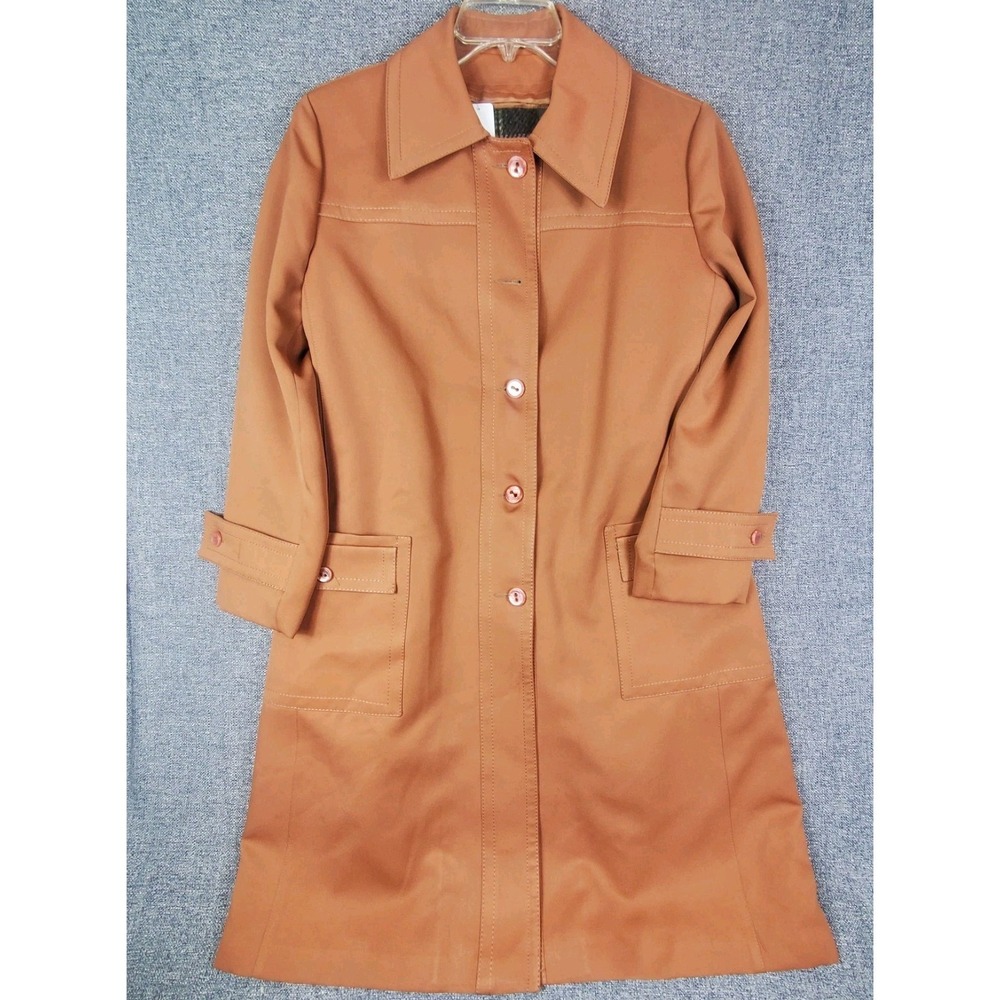Forecaster of Boston Trench Coat Polyster Size 13/14 Lined Flaw Small Repair‎